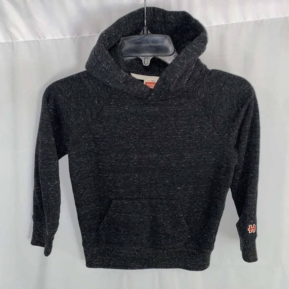 Homage Blank Charcoal Hoodie Hooded Sweatshirt Youth Kids Size 6